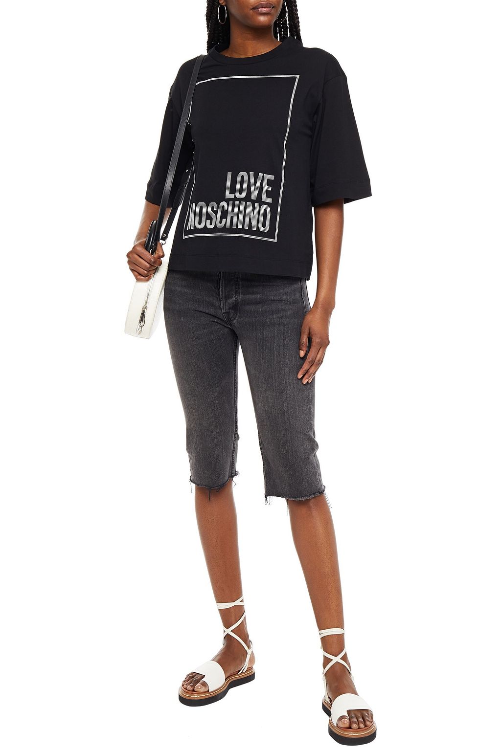 LOVE MOSCHINO Printed cotton-jersey T-shirt