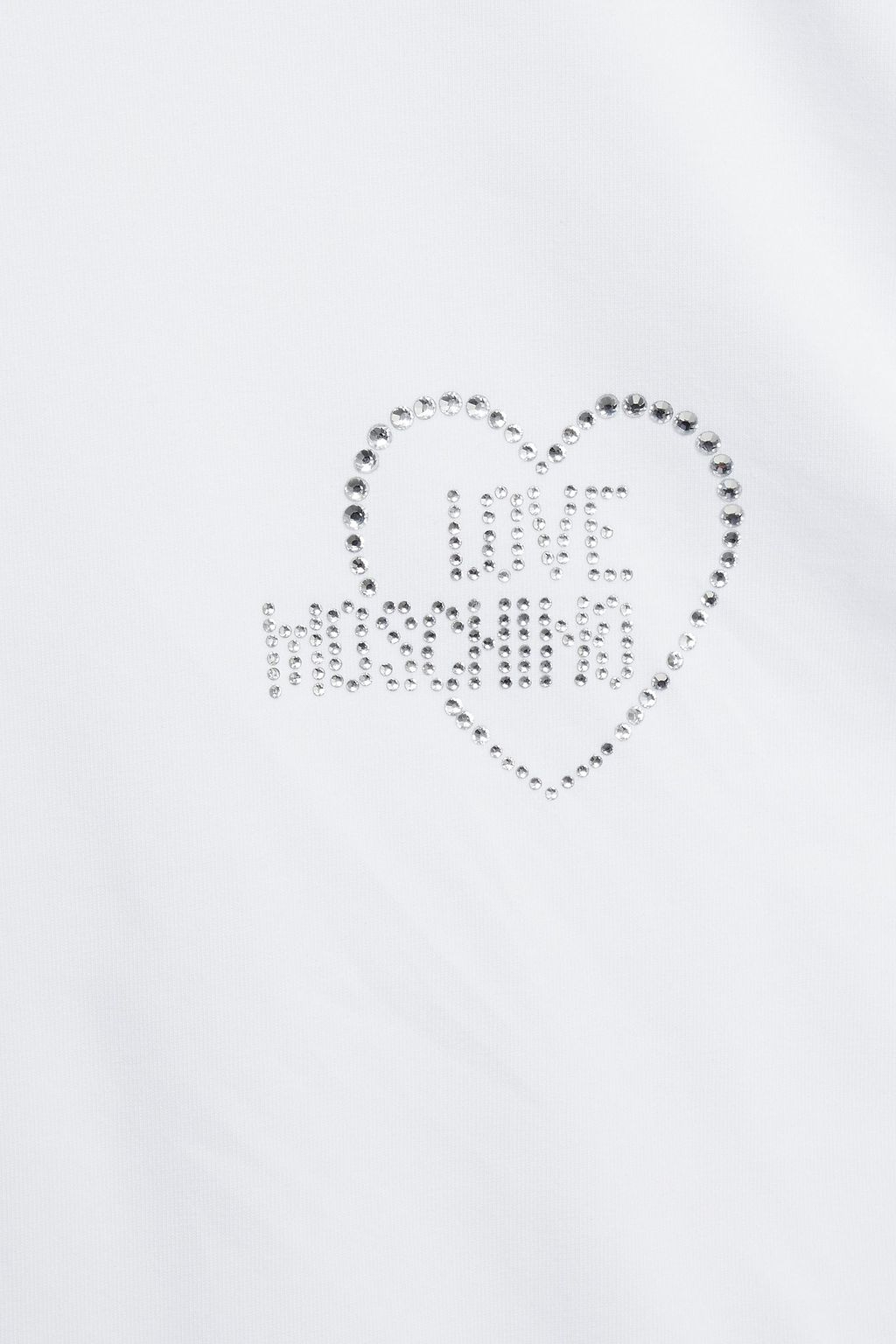 LOVE MOSCHINO Crystal-embellished stretch-cotton jersey top