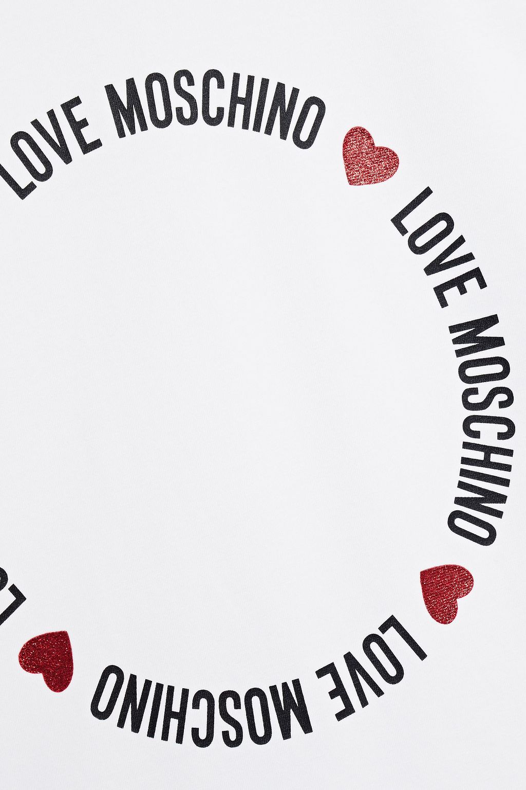 LOVE MOSCHINO Glittered printed stretch-cotton jersey T-shirt