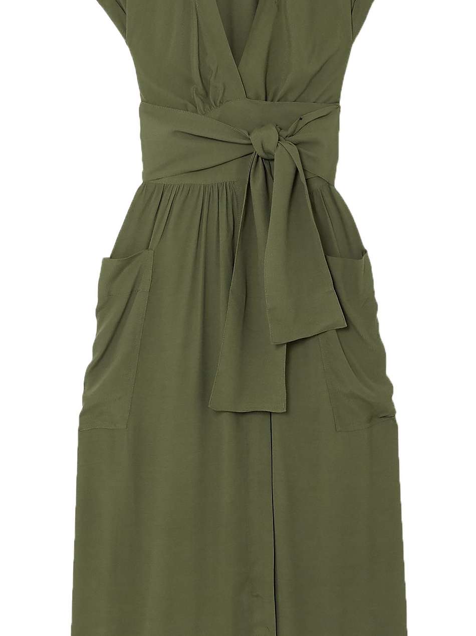 clarissa poplin midi wrap dress