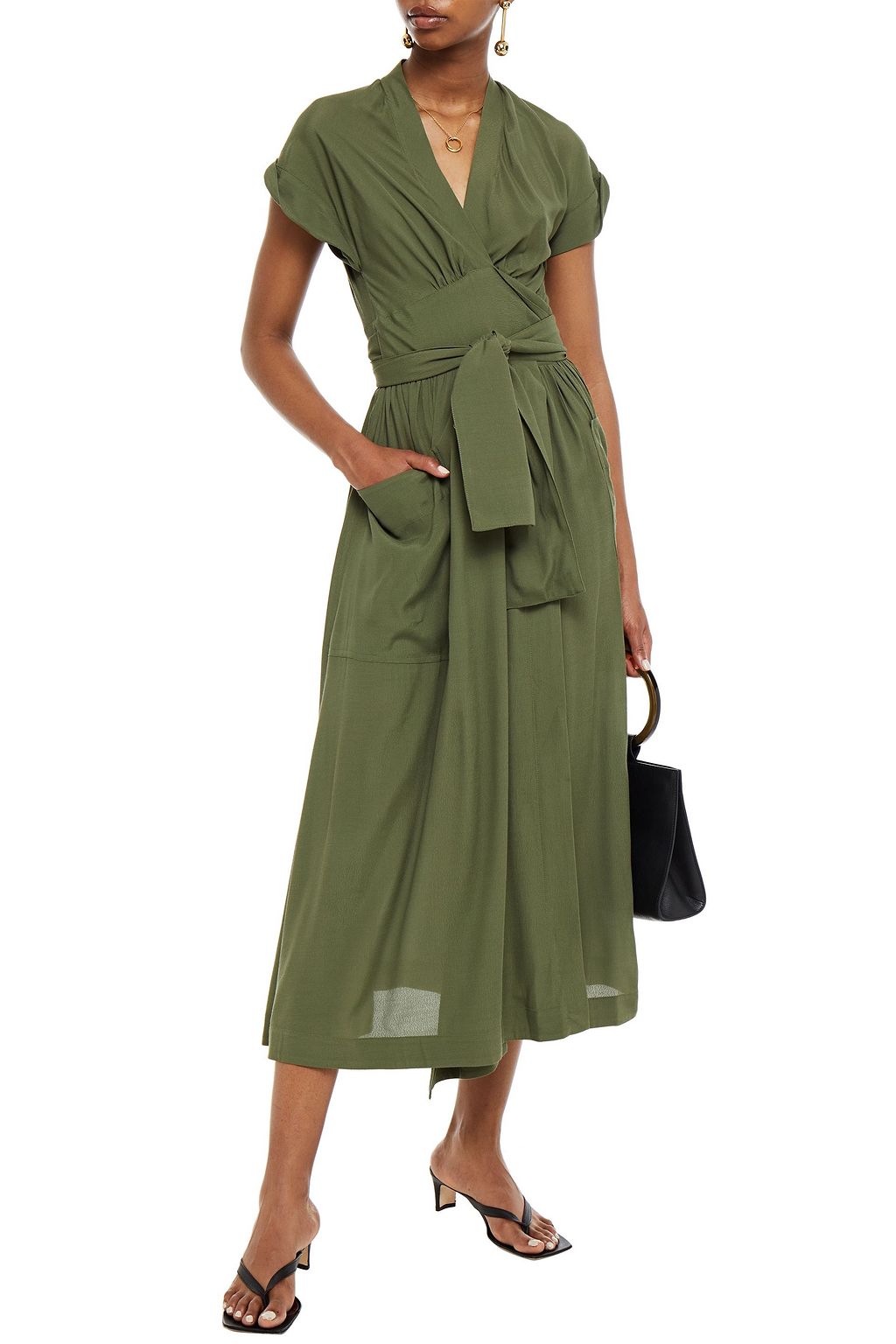 THREE GRACES LONDON Clarissa poplin midi wrap dress