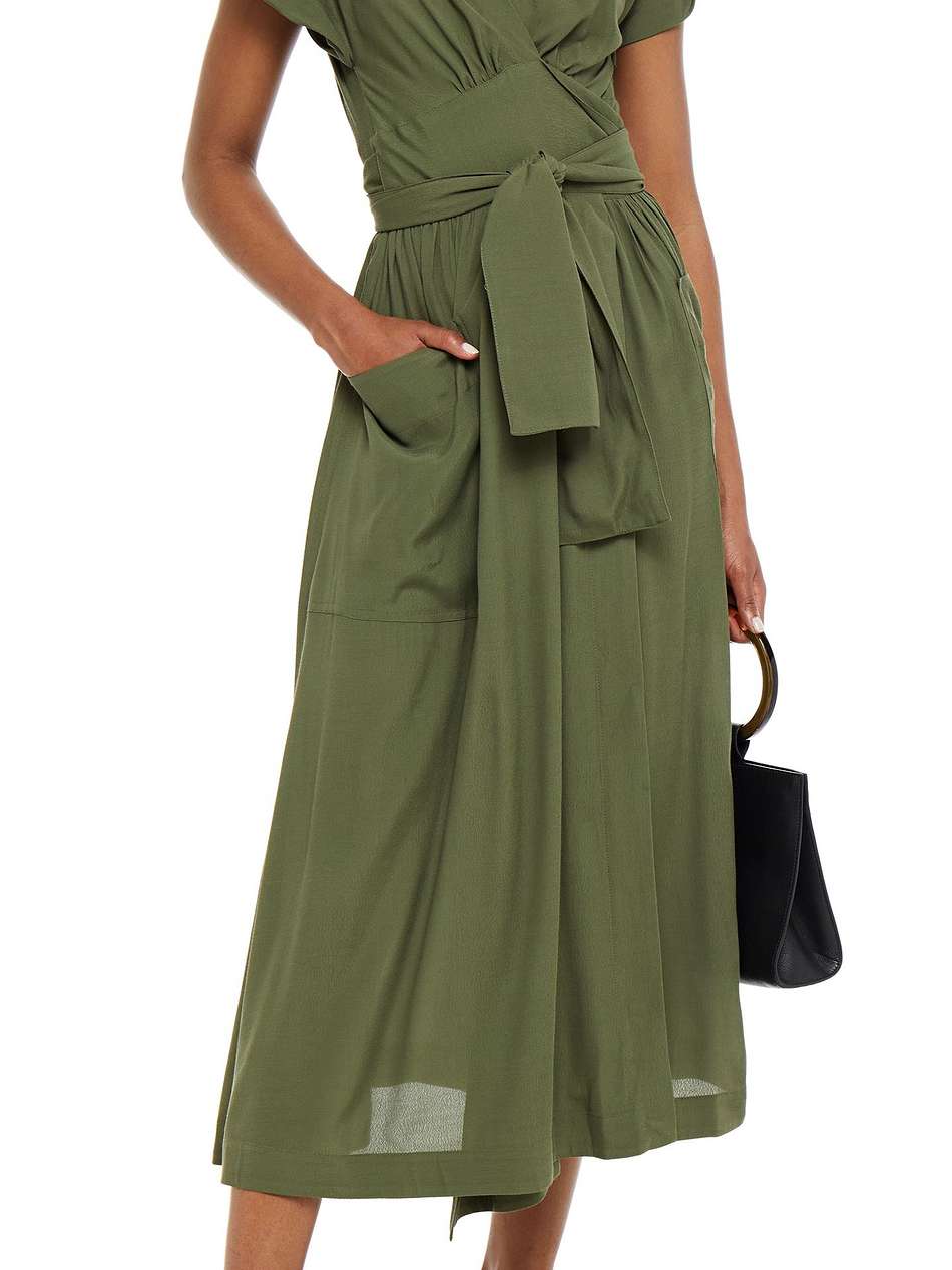 clarissa poplin midi wrap dress