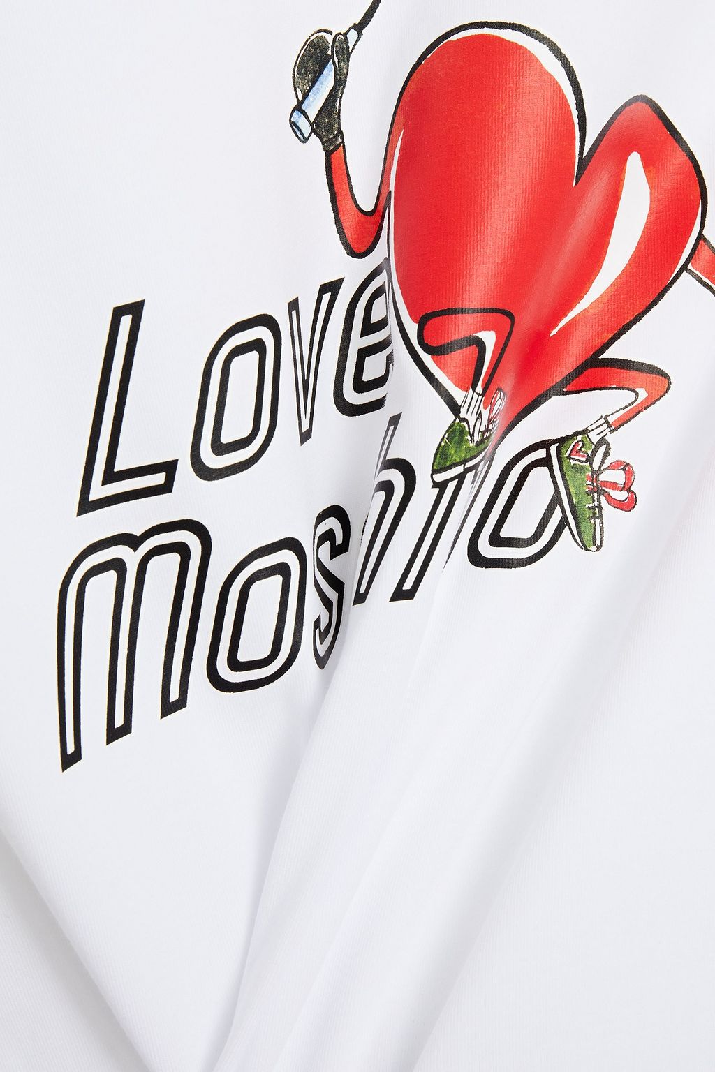 LOVE MOSCHINO Printed stretch-cotton jersey T-shirt