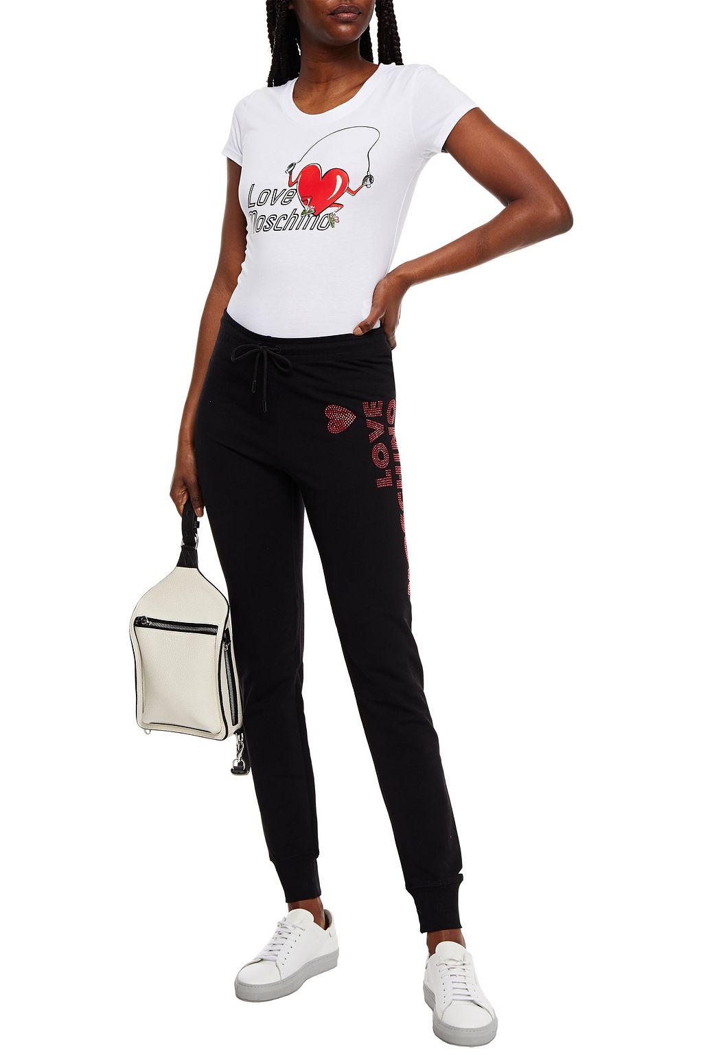 LOVE MOSCHINO Printed stretch-cotton jersey T-shirt