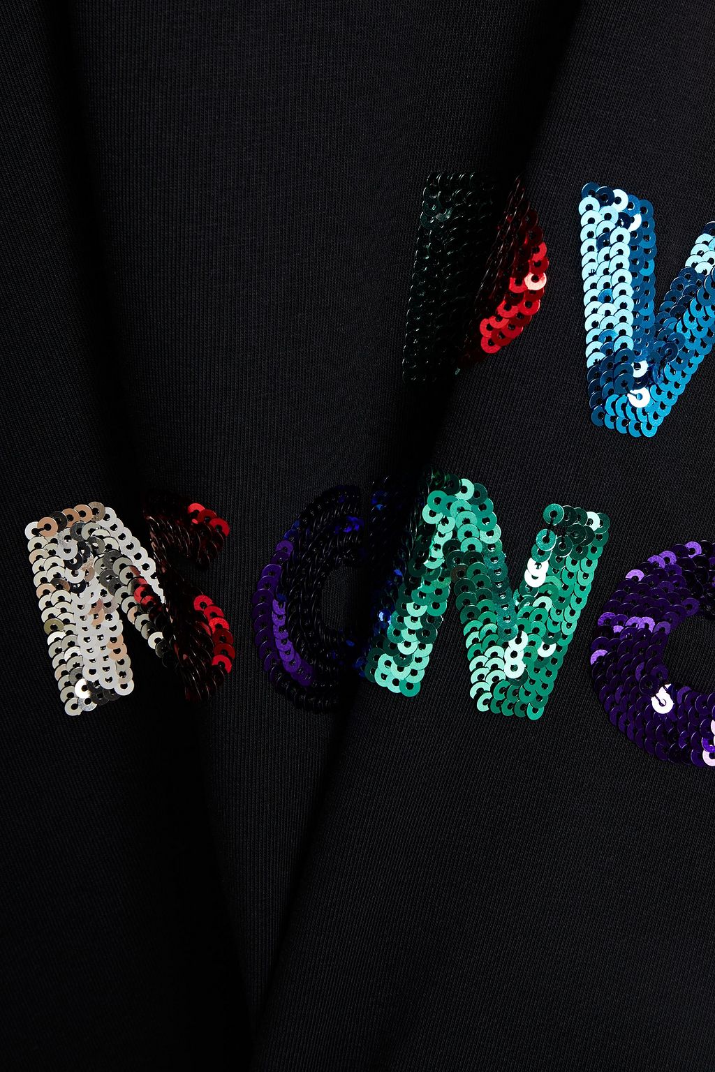 LOVE MOSCHINO Sequin-embellished stretch-cotton jersey T-shirt