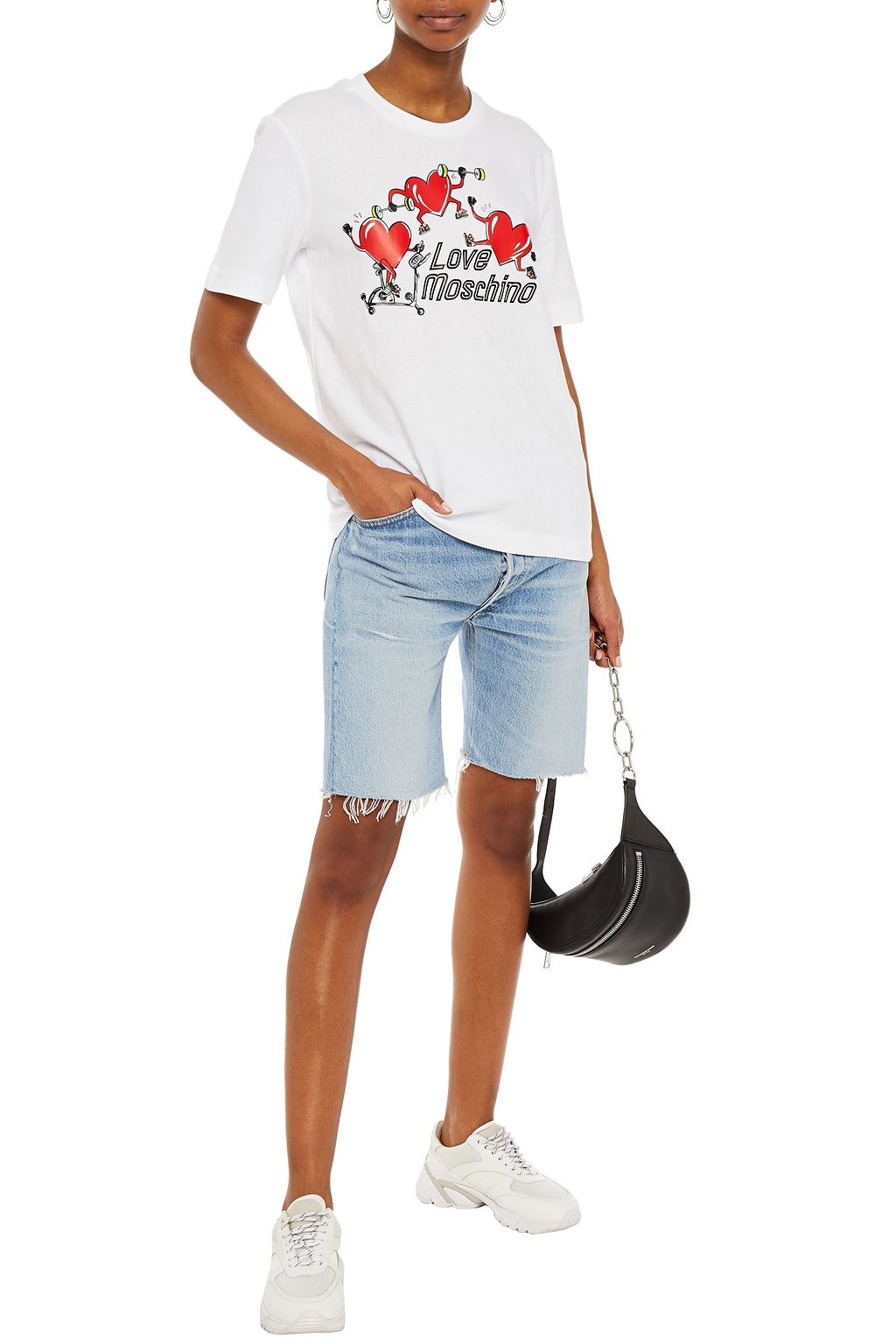 LOVE MOSCHINO Printed cotton-jersey T-shirt
