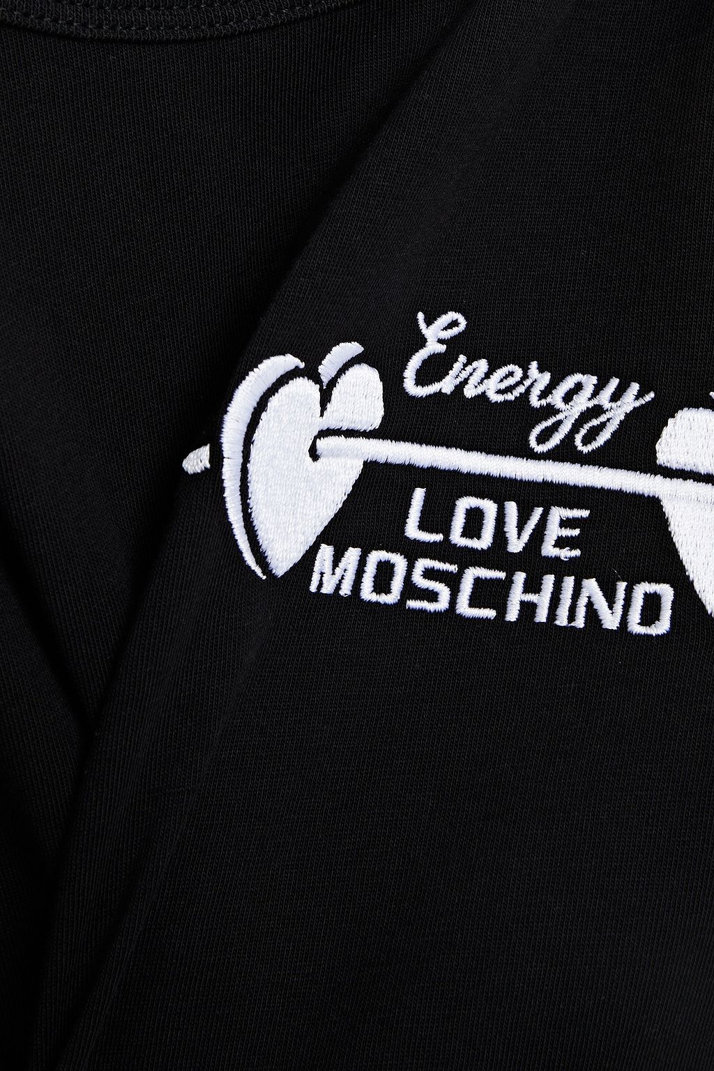 LOVE MOSCHINO Embroidered cotton-jersey T-shirt
