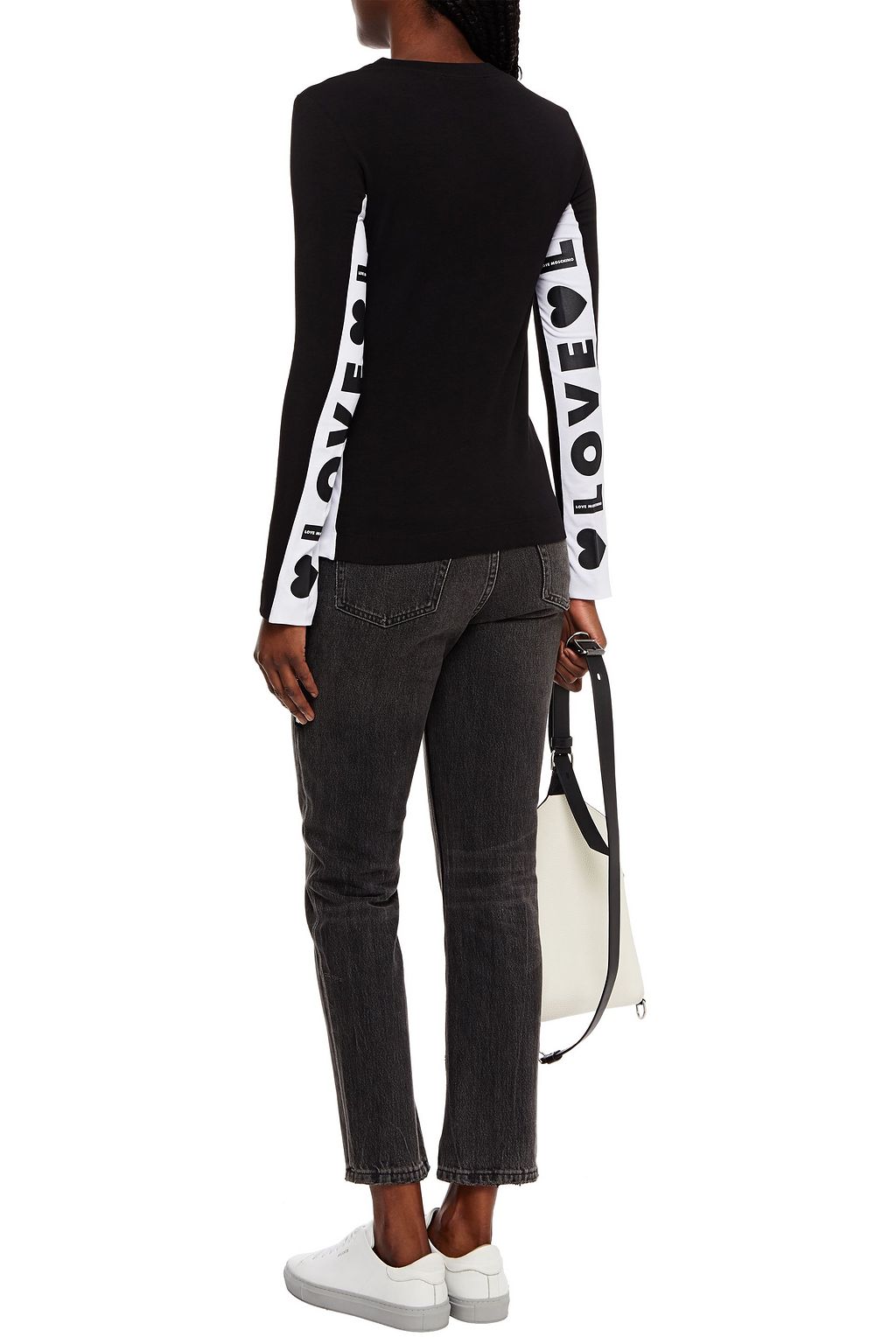 LOVE MOSCHINO Printed stretch-cotton jersey top