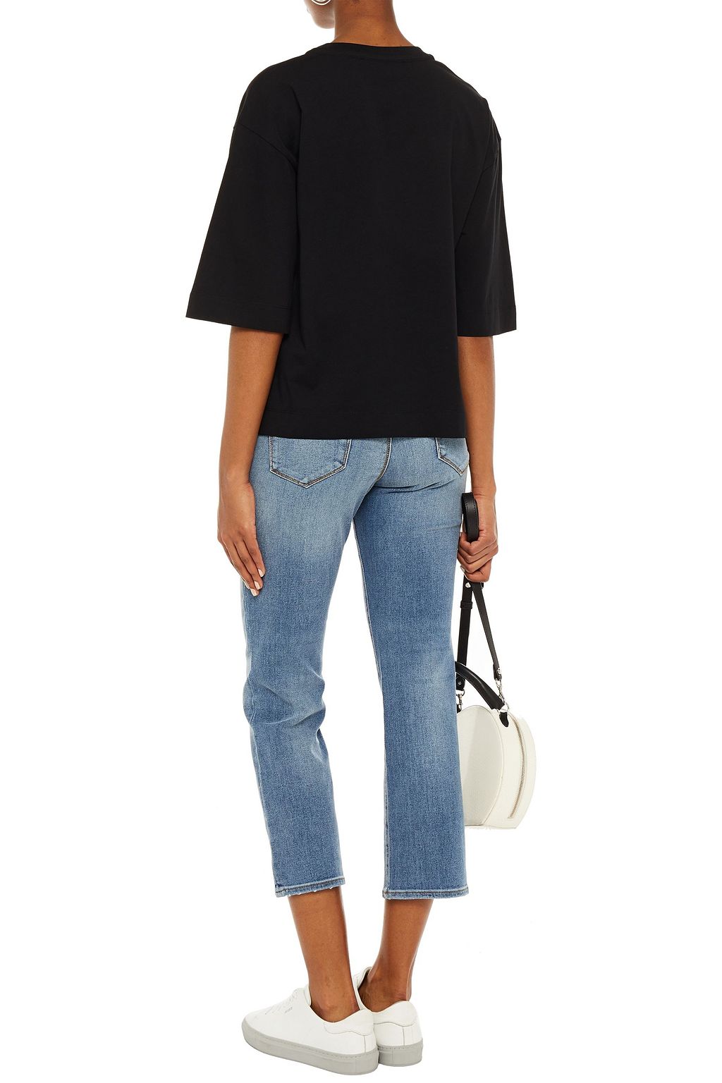 LOVE MOSCHINO Embellished printed cotton-jersey T-shirt
