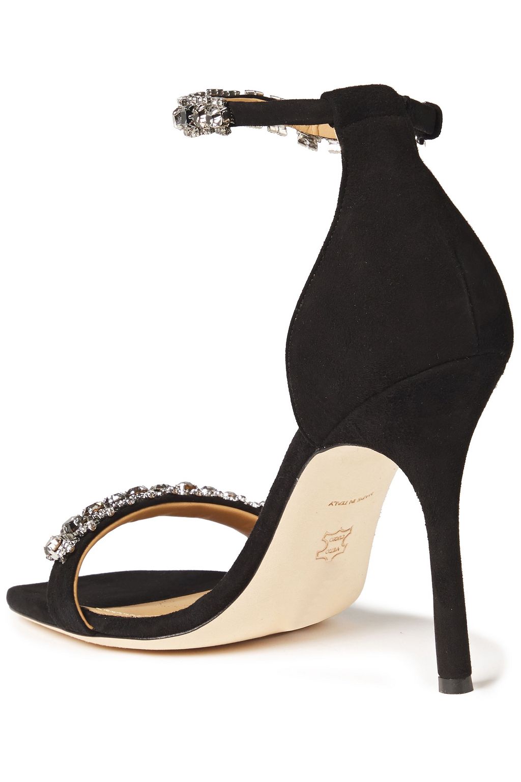 TORY BURCH Crystal-embellished suede sandals