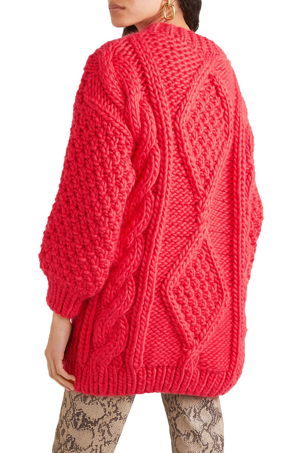 MR MITTENS Diamond oversized cable-knit wool sweater