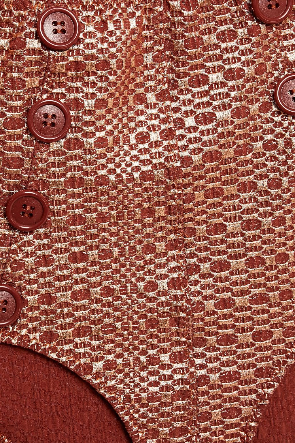 LISA MARIE FERNANDEZ Colby button-embellished metallic seersucker bikini