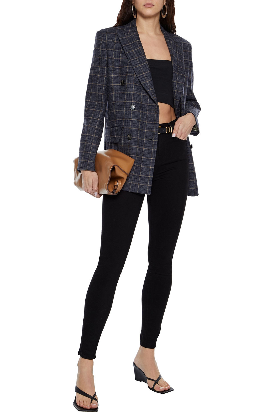 Frame 24 Hour Cropped High-rise Skinny Jeans In Black
