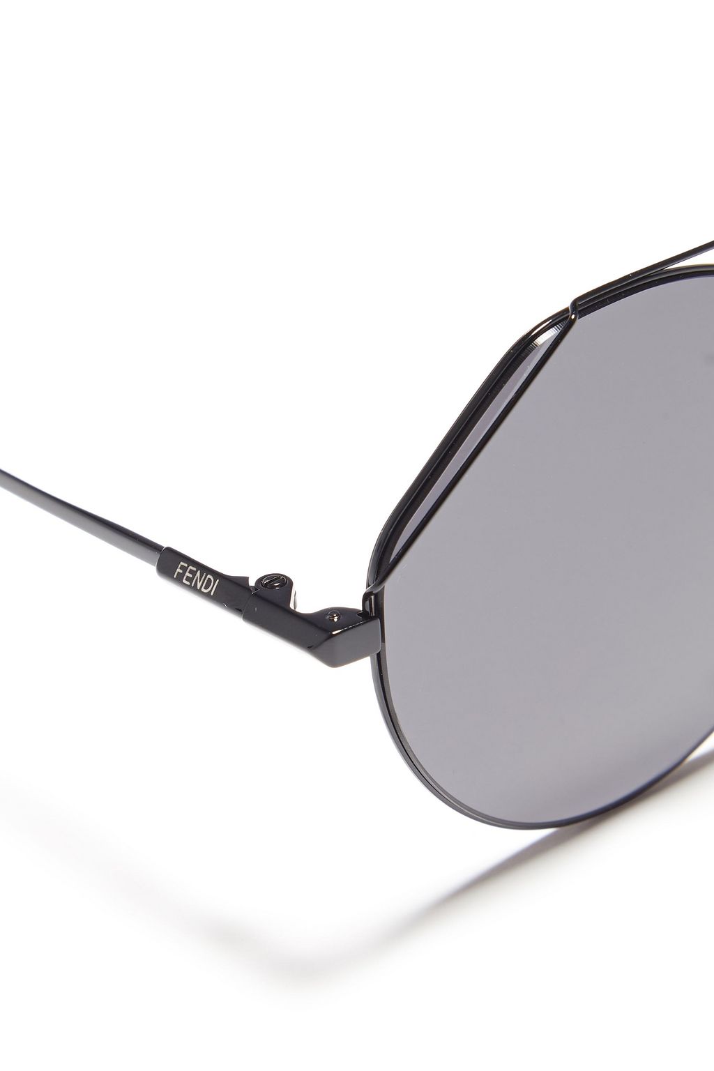 FENDI Round-frame gunmetal-tone sunglasses