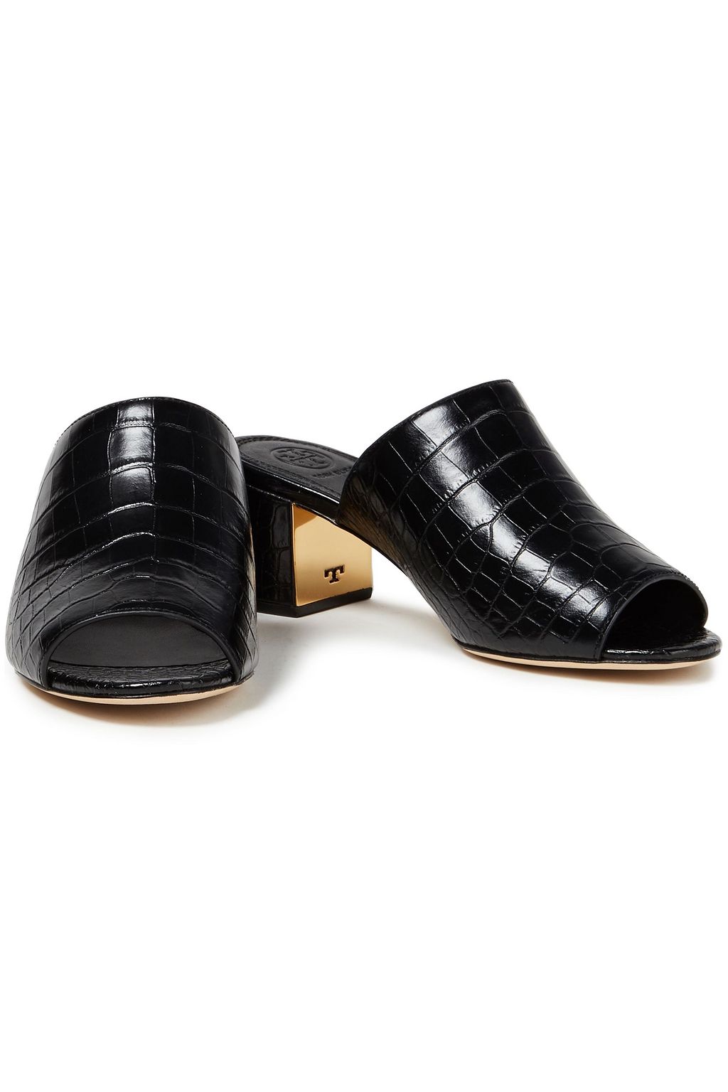 TORY BURCH Martine croc-effect leather mules