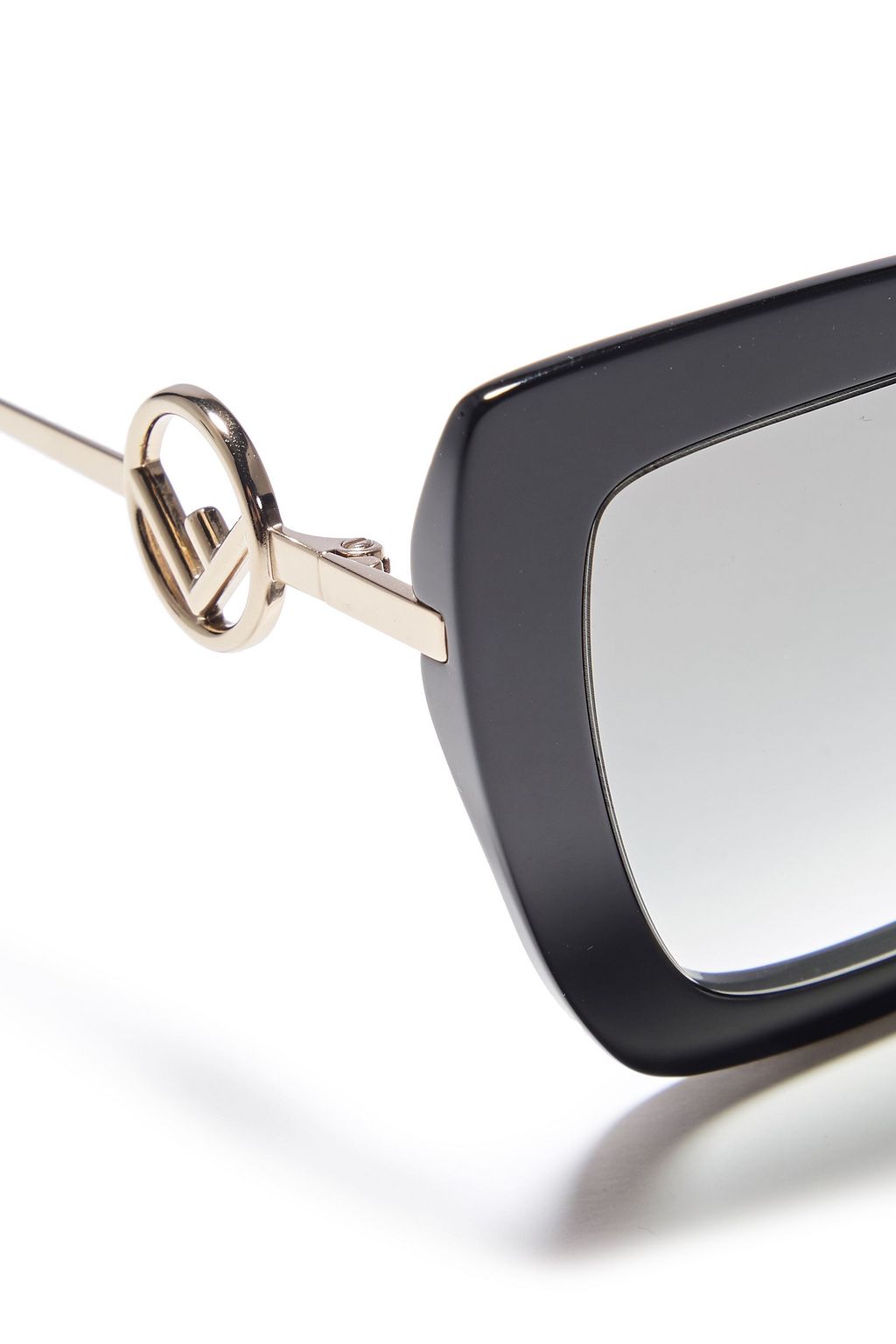 FENDI Cat-eye acetate and gold-tone sunglasses