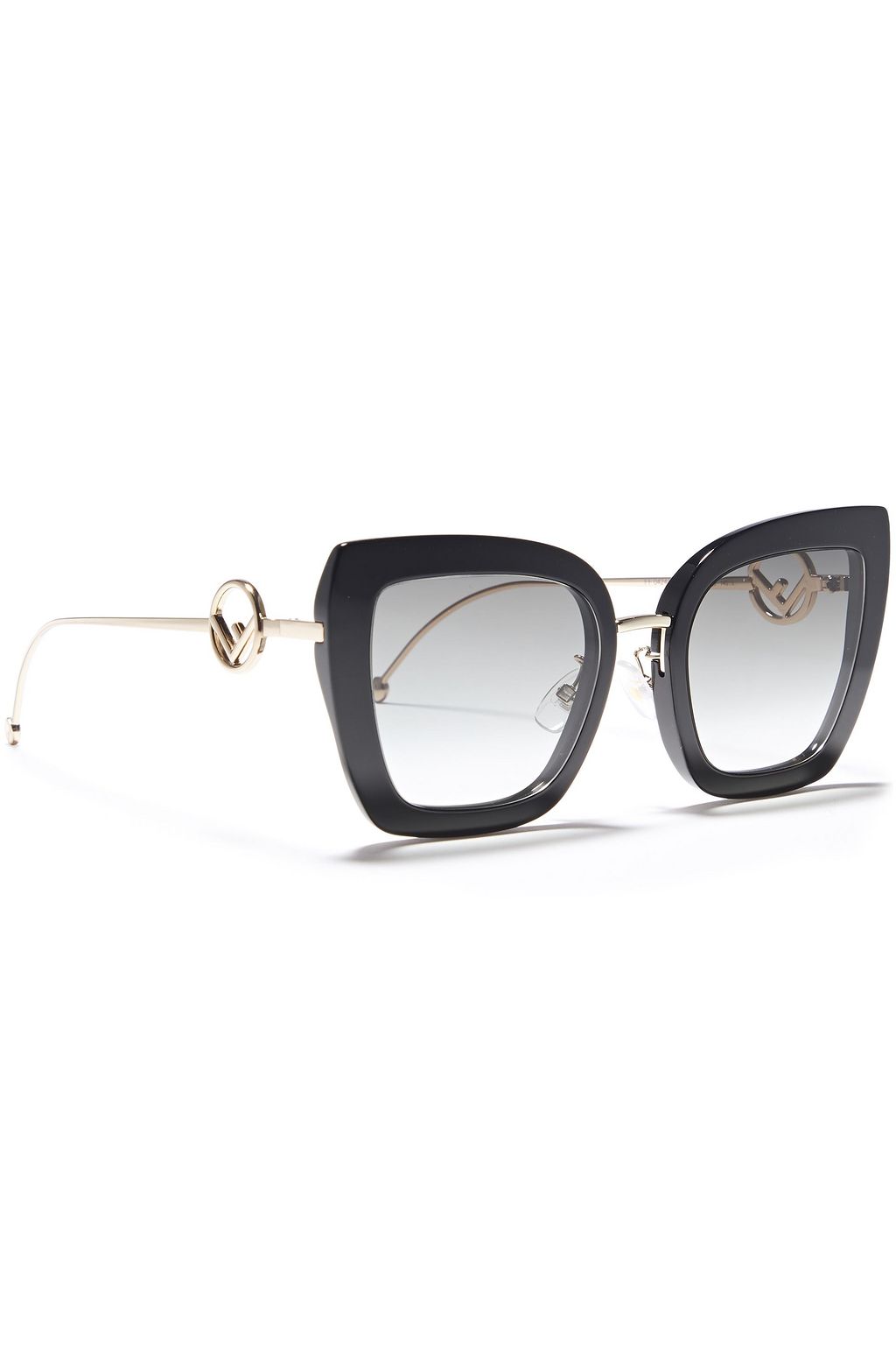 FENDI Cat-eye acetate and gold-tone sunglasses