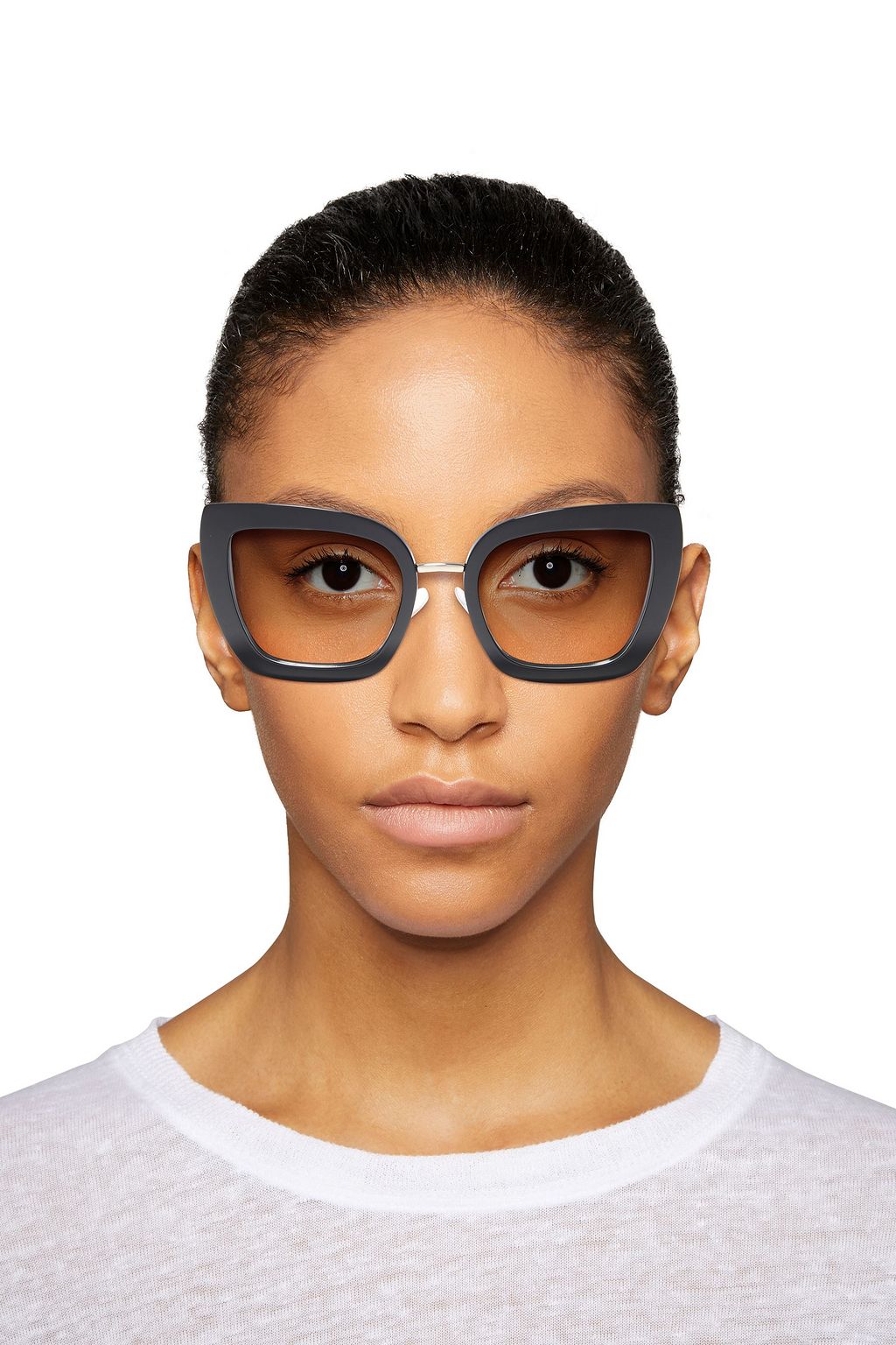 FENDI Cat-eye acetate and gold-tone sunglasses