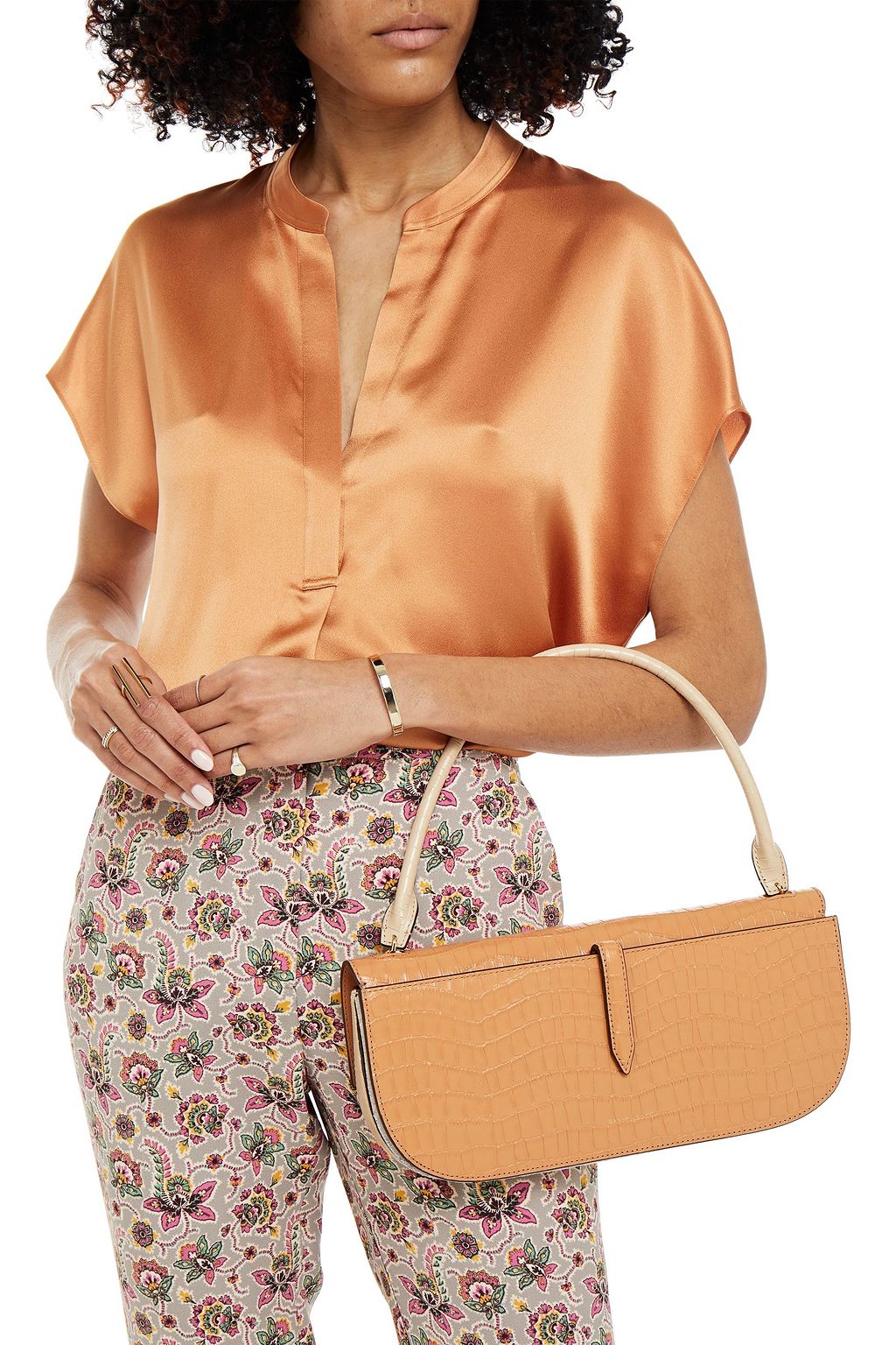 DANSE LENTE Croc-effect leather shoulder bag