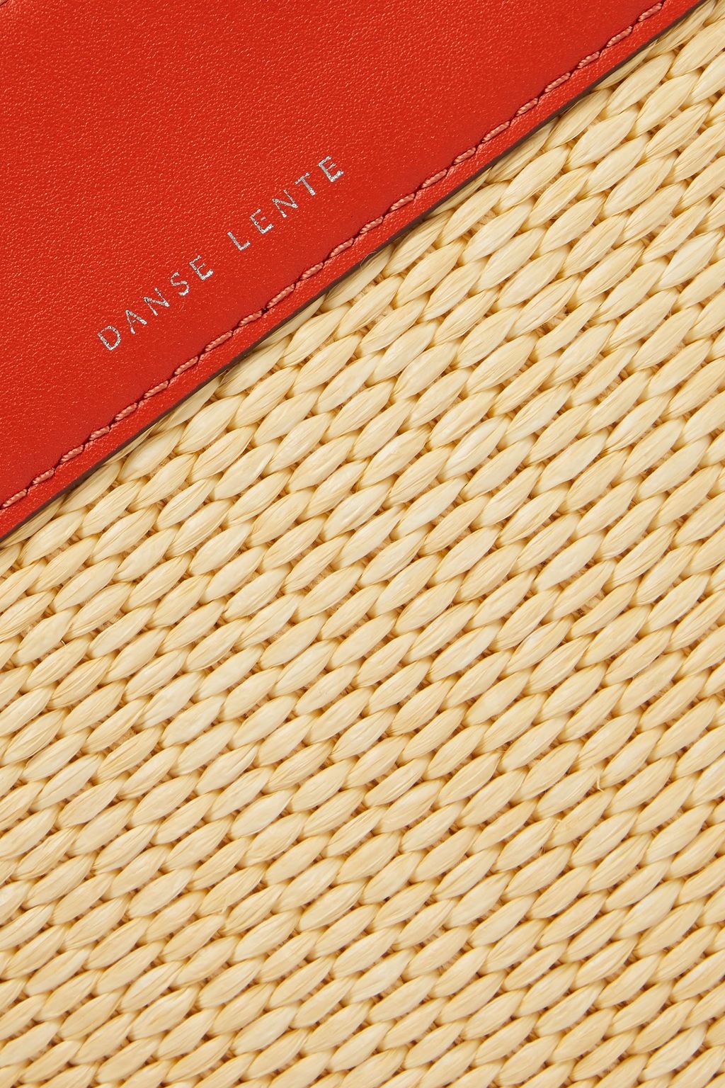 DANSE LENTE Two-tone leather and raffia tote