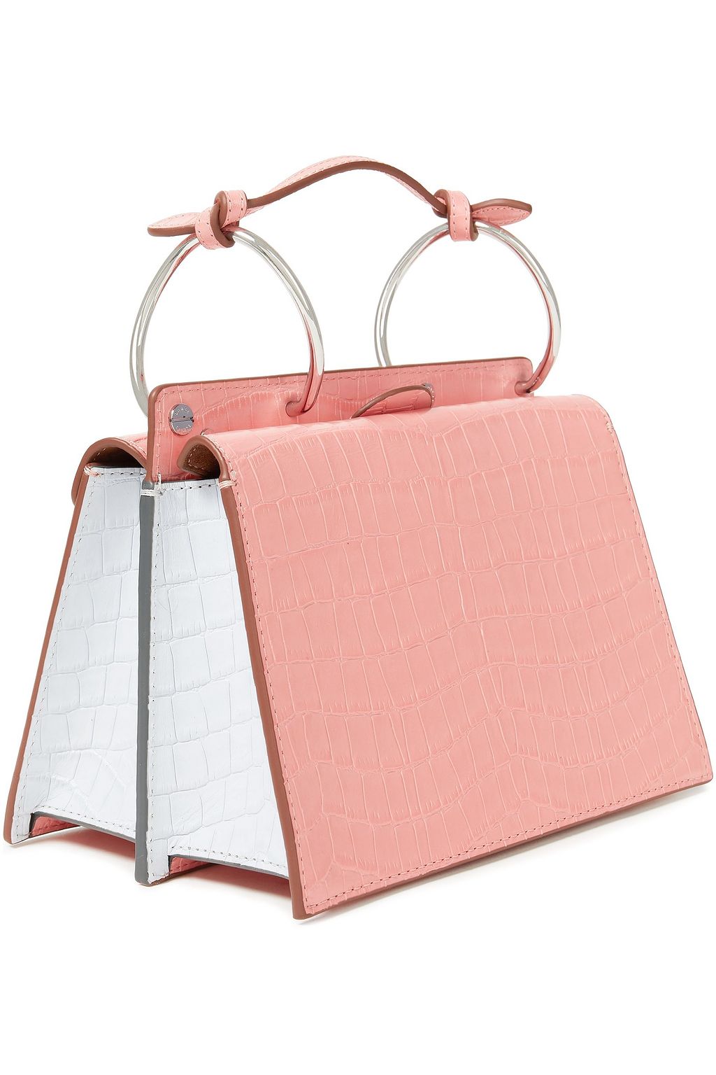 DANSE LENTE Phoebe mini two-tone croc-effect leather tote