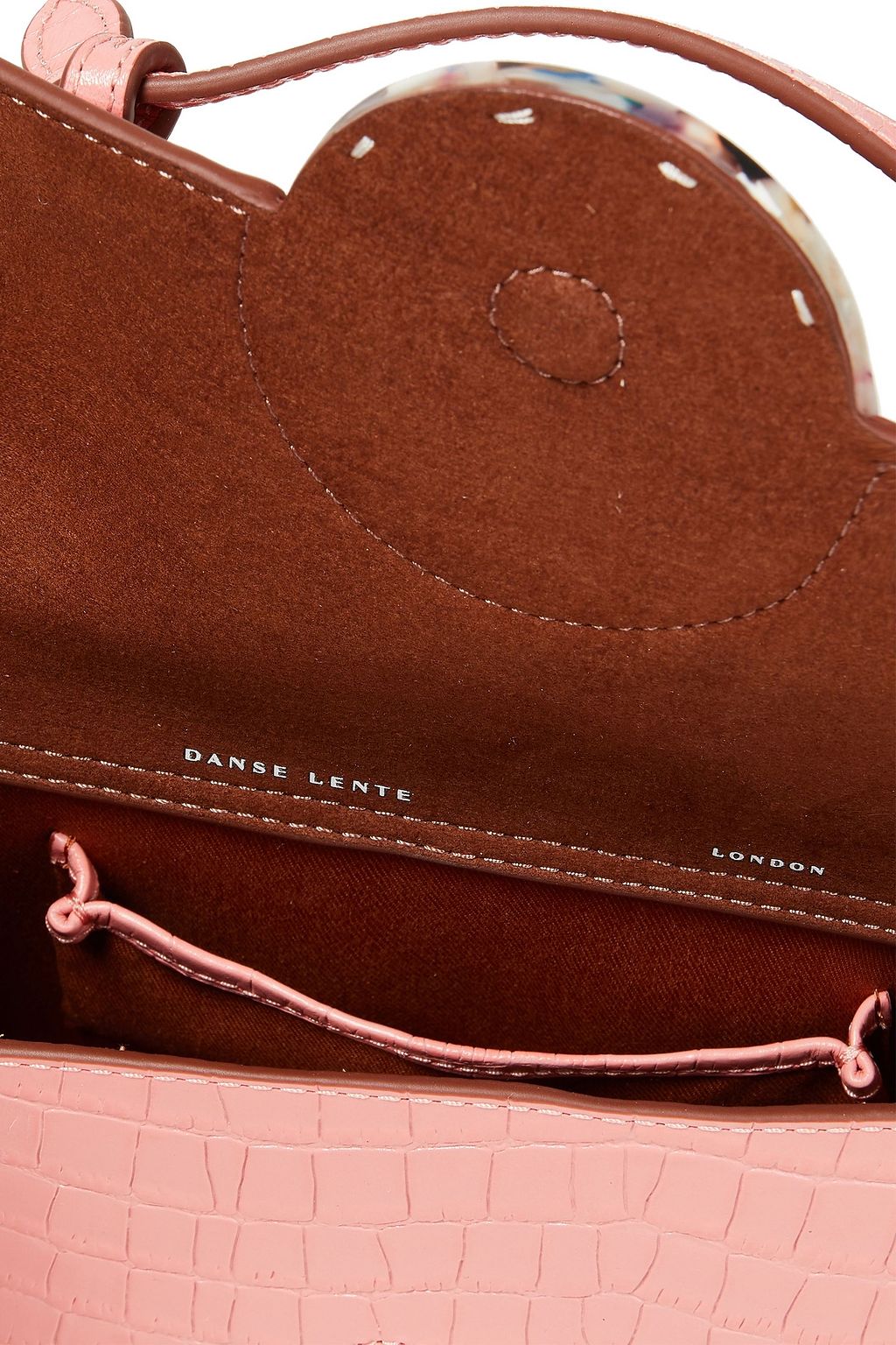 DANSE LENTE Phoebe mini two-tone croc-effect leather tote