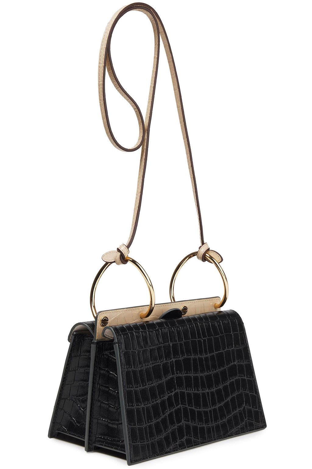 DANSE LENTE Phoebe mini croc-effect patent-leather shoulder bag