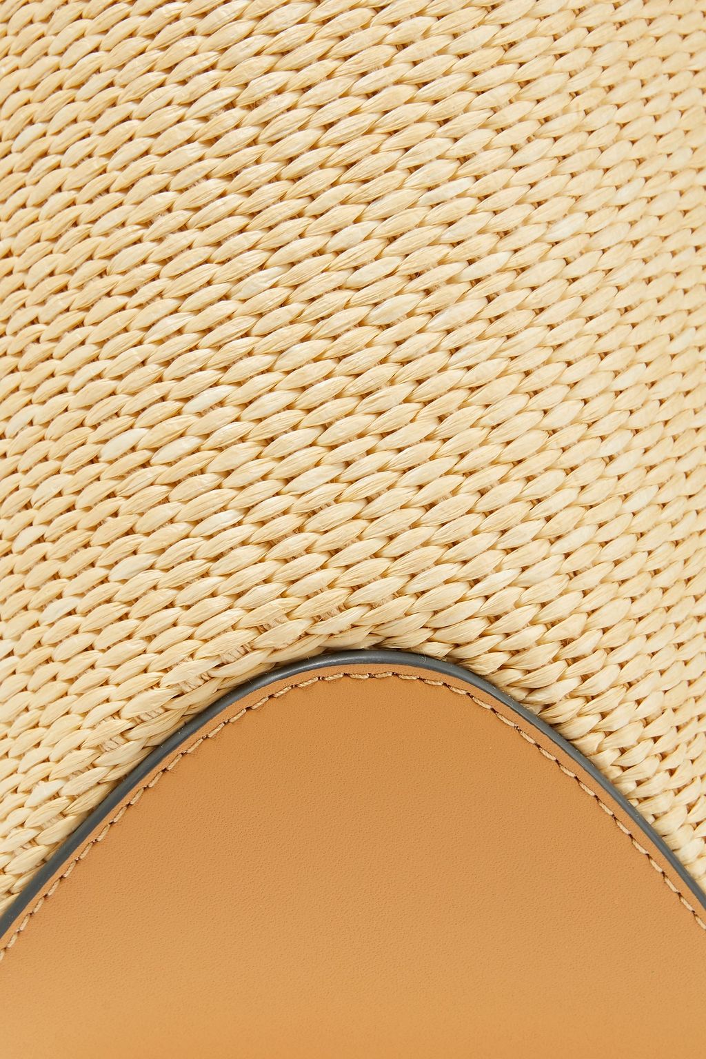 DANSE LENTE Two-tone leather and raffia tote