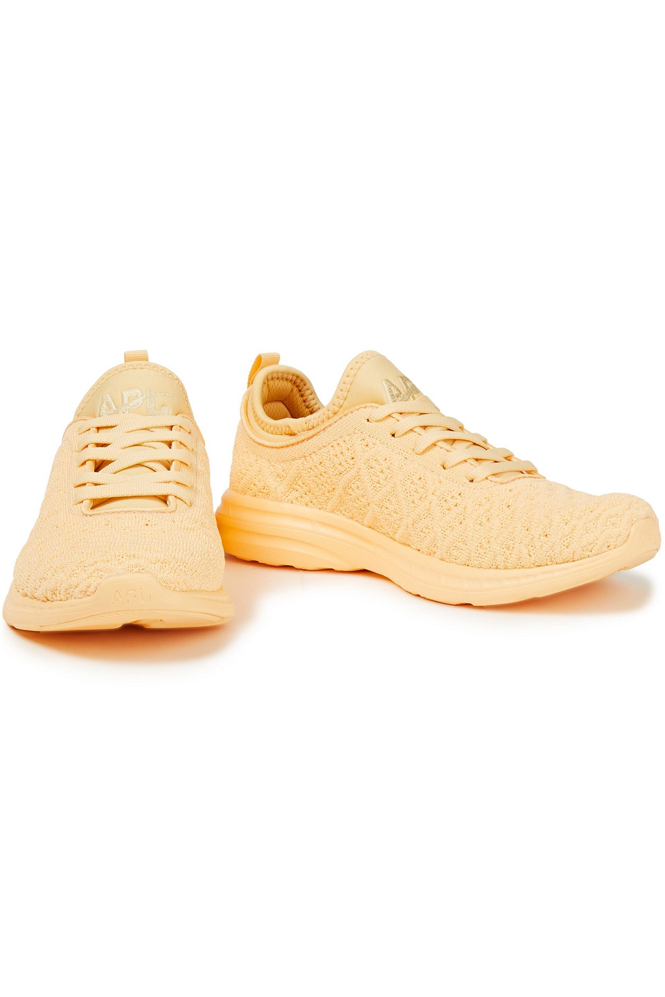 Apl Athletic Propulsion Labs Techloom Phantom Mesh And Neoprene Trainers In Pastel Orange