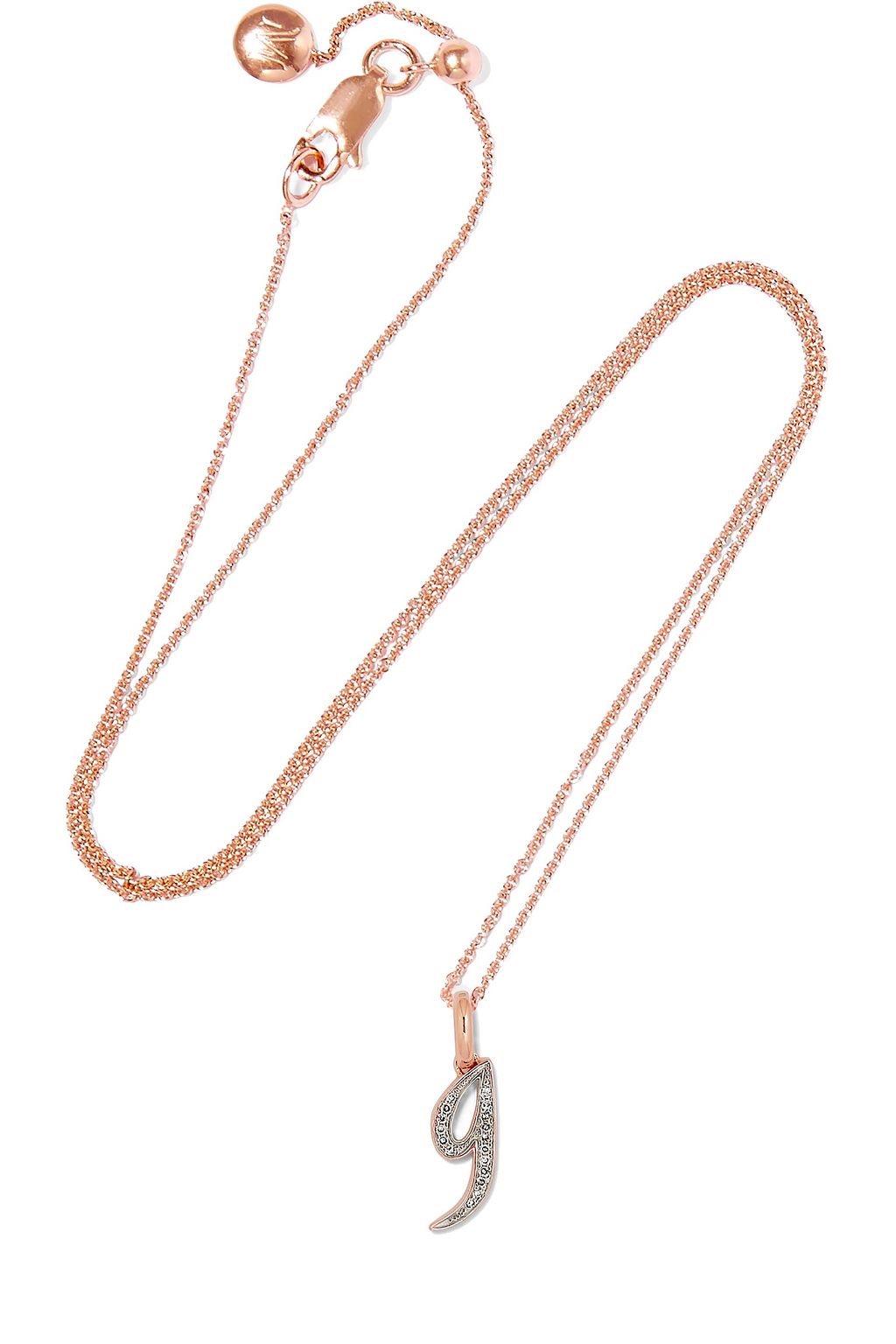 MONICA VINADER A-Z Alphabet Letter rose gold vermeil diamond pendants