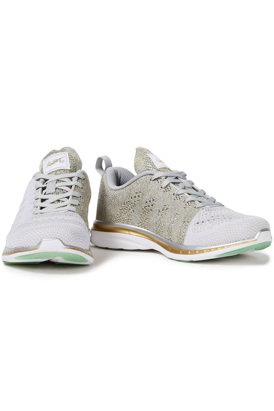 Apl Athletic Propulsion Labs Techloom Pro Metallic Mesh Trainers In Light Grey