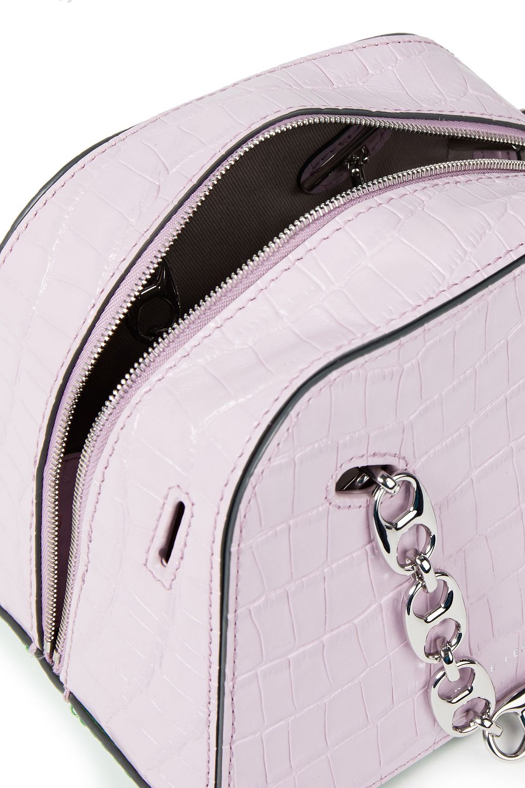DANSE LENTE Mini Bowling croc-effect leather shoulder bag