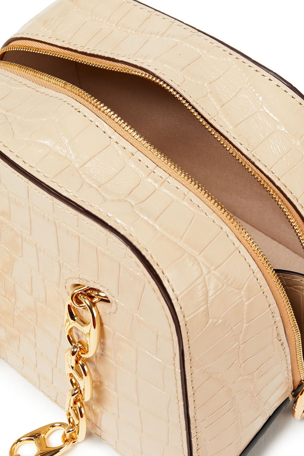 DANSE LENTE Mini Bowling croc-effect patent-leather leather shoulder bag