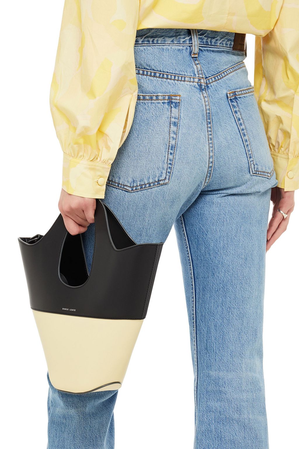 DANSE LENTE Two-tone leather tote