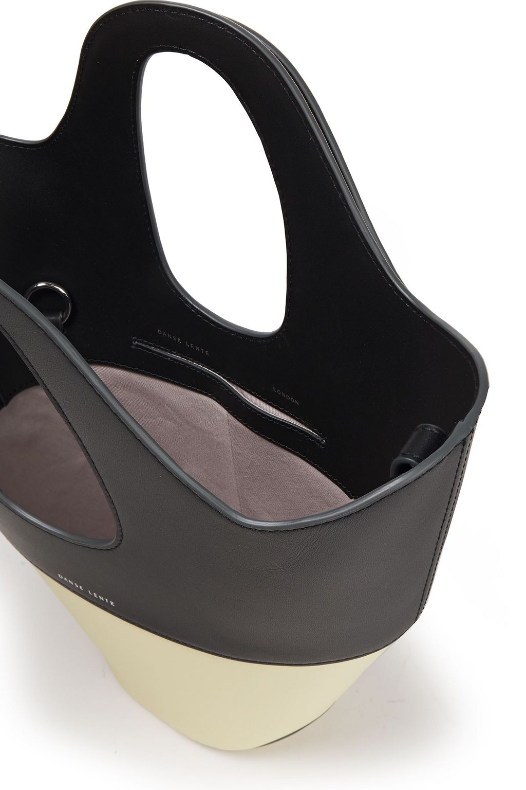 DANSE LENTE Two-tone leather tote