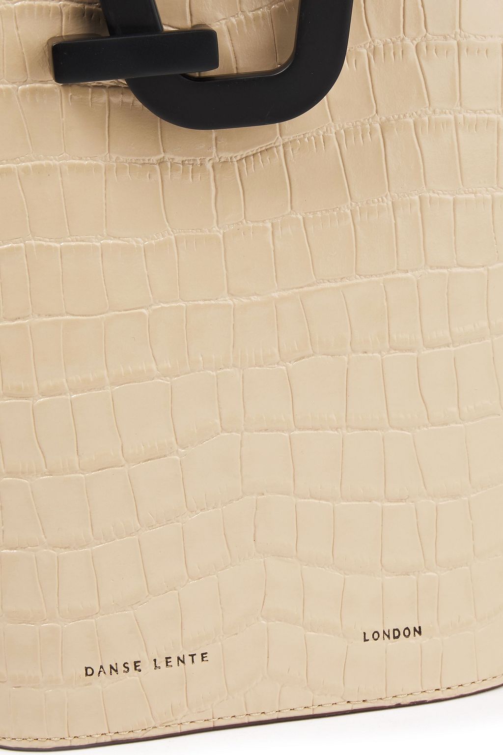 DANSE LENTE Johnny mini croc-effect patent-leather bucket bag