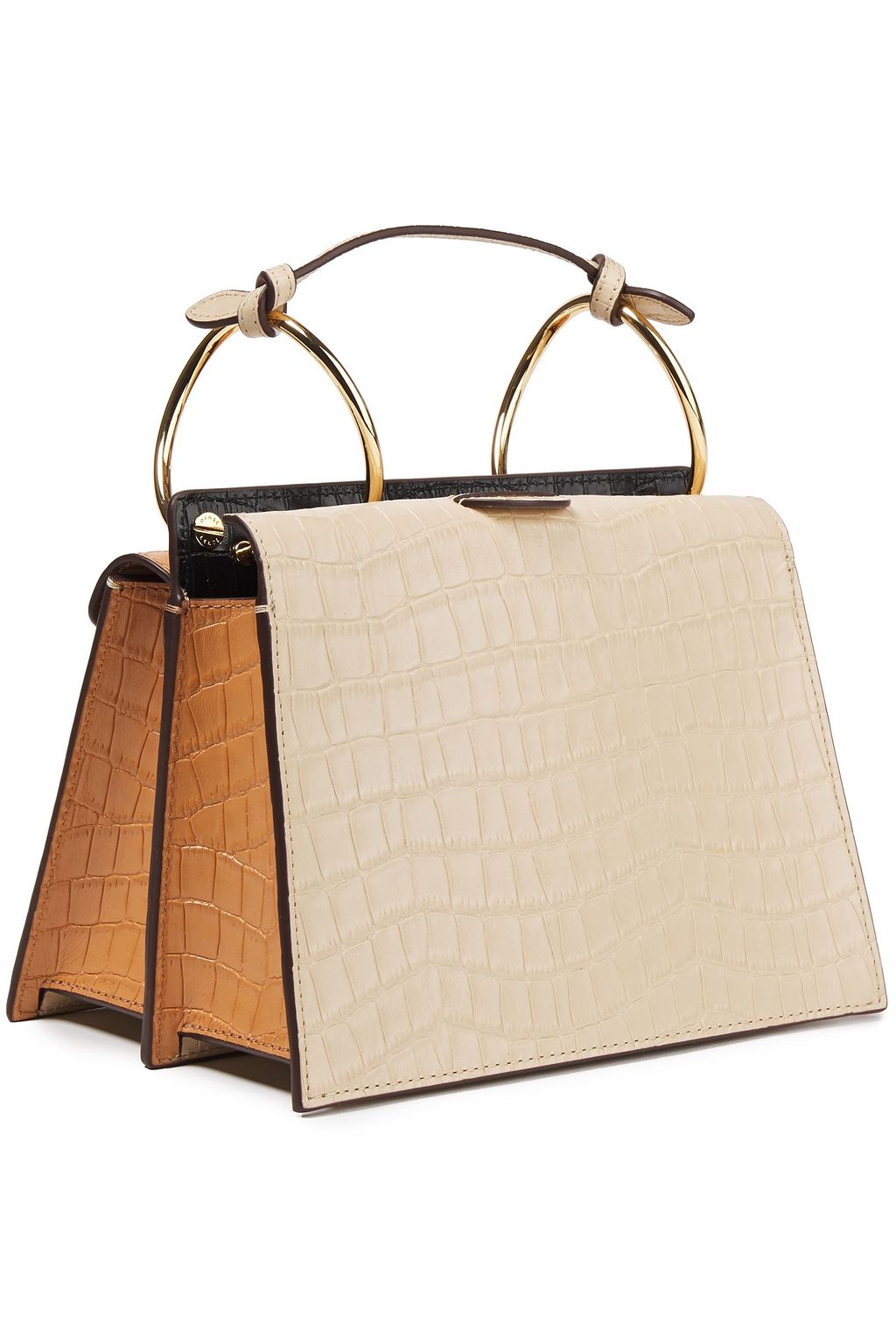 DANSE LENTE Phoebe croc-effect patent-leather shoulder bag