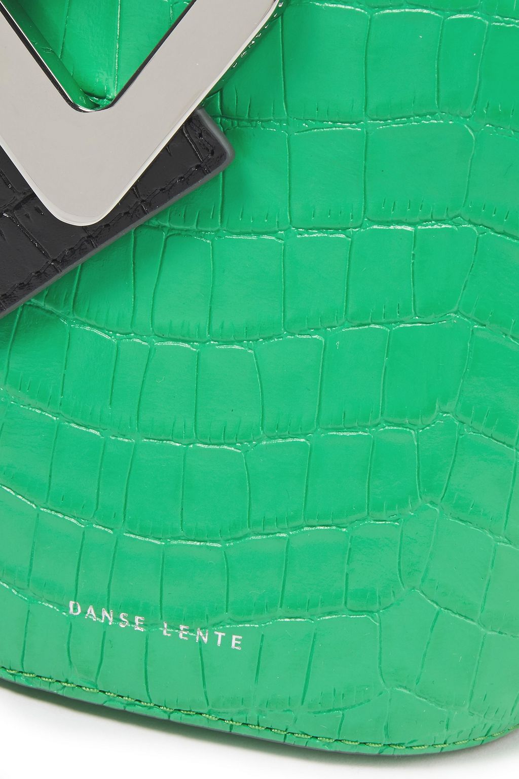 DANSE LENTE Johnny croc-effect patent-leather bucket bag