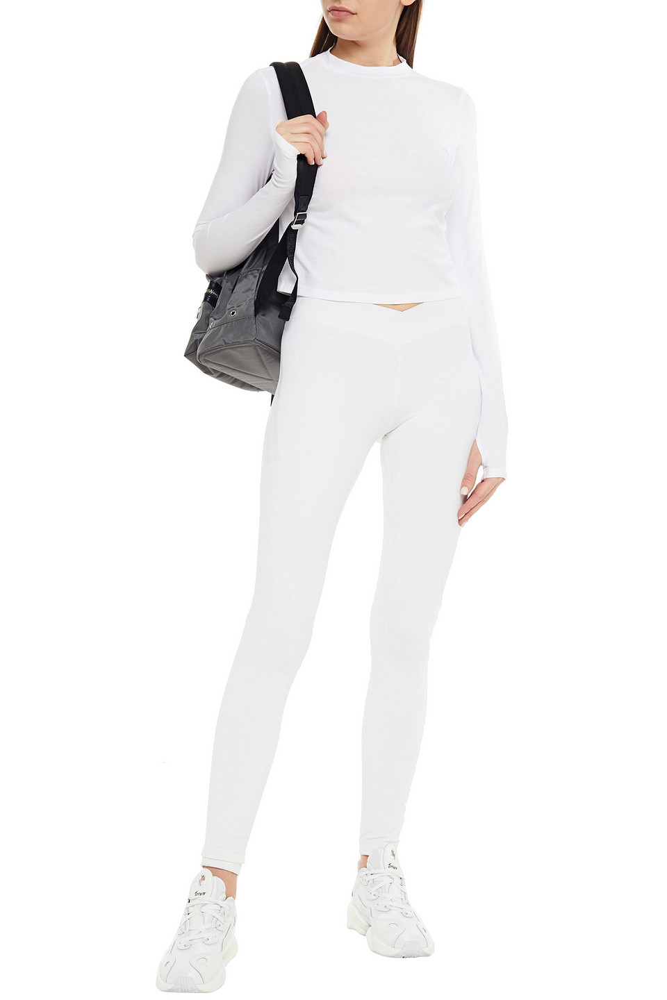 Lanston Cropped Modal-blend Jersey Top In White