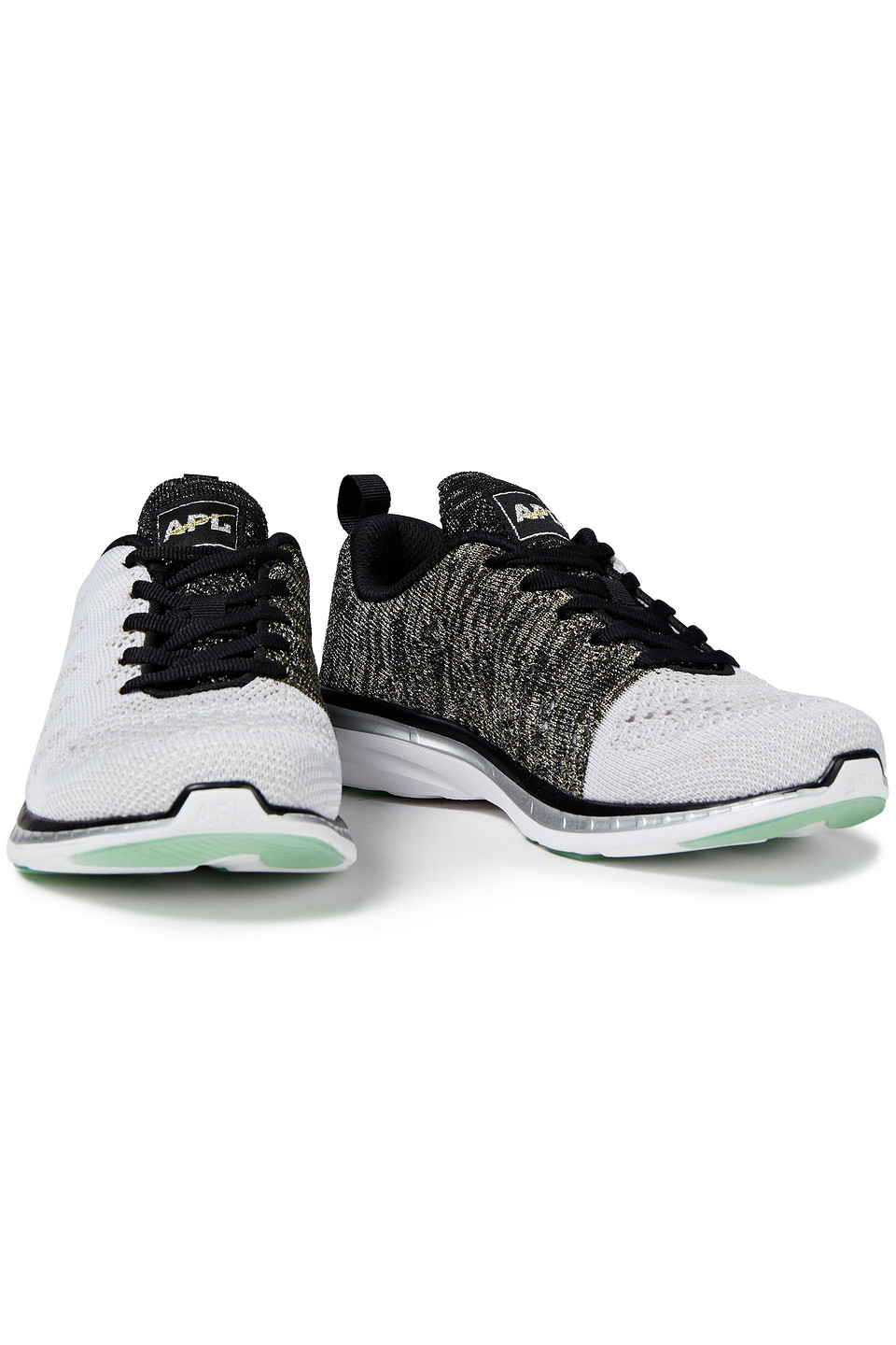 Apl Athletic Propulsion Labs Techloom Pro Metallic Stretch-knit Trainers In Light Grey