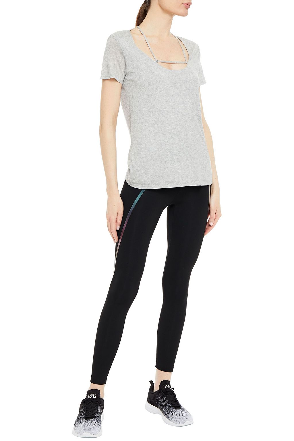 LANSTON Cutout mélange Micro Modal jersey T-shirt
