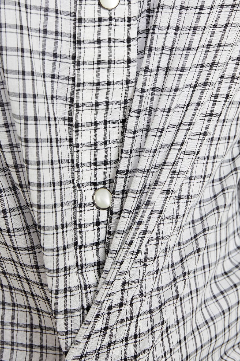 NILI LOTAN Maisie gathered checked cotton shirt
