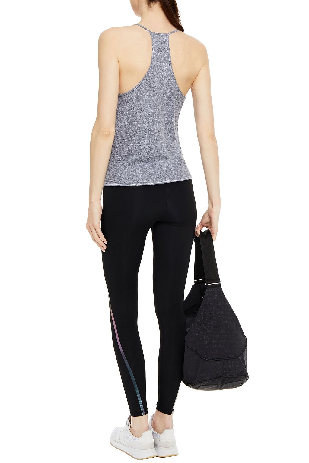 LANSTON Tie-front mélange slub jersey camisole