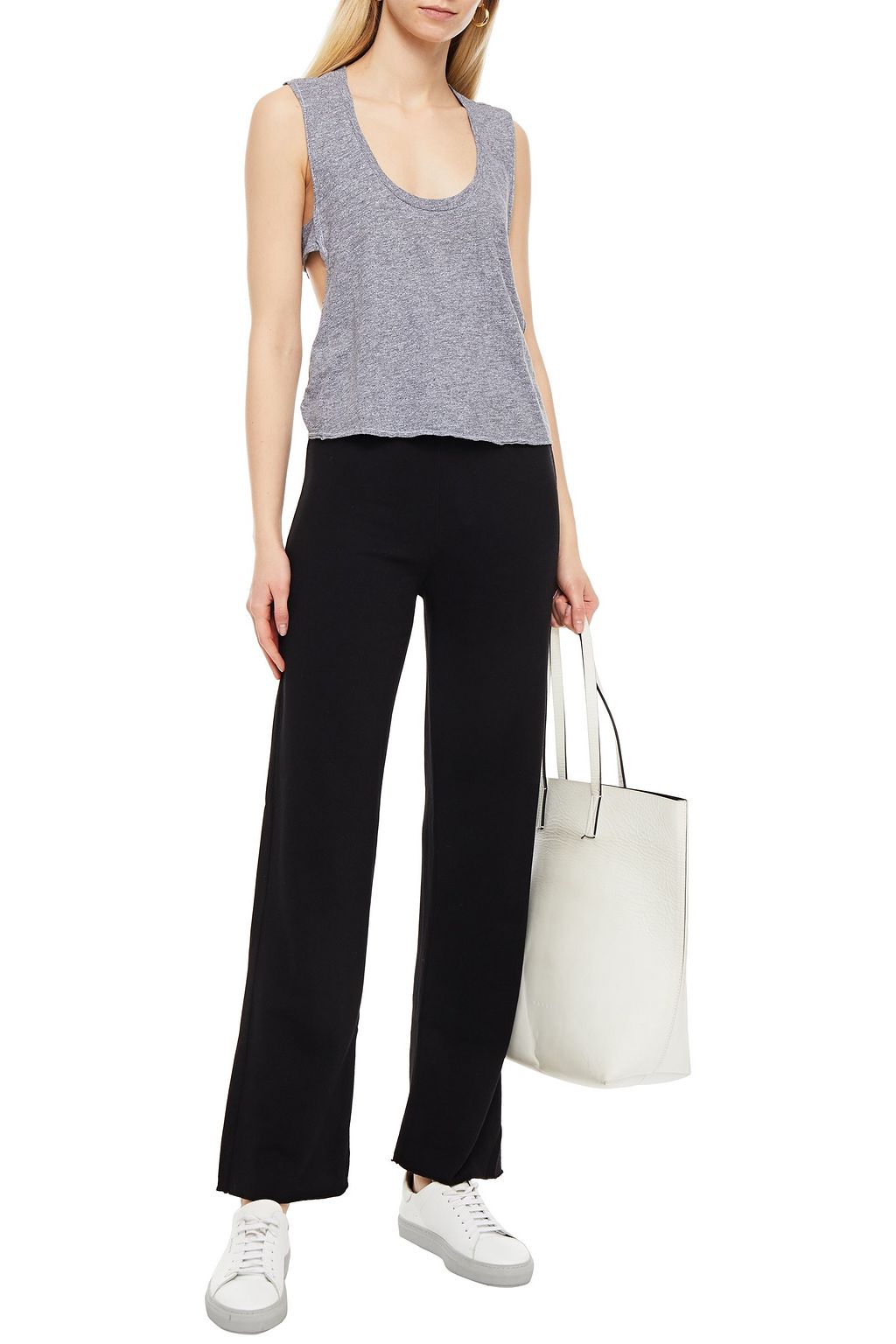 LANSTON Cutout mélange slub jersey tank