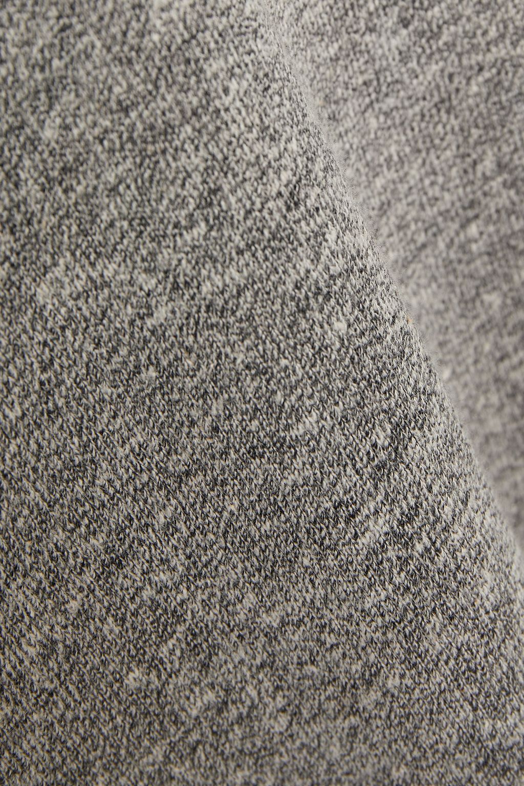 LANSTON Tie-detailed mélange fleece hoodie