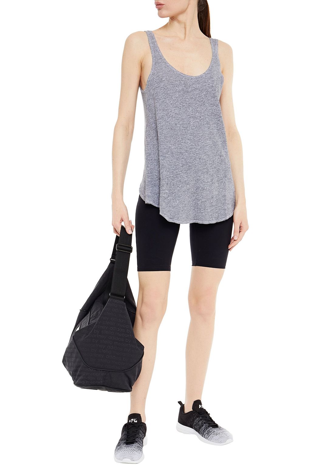 LANSTON Twist-back mélange slub jersey tank