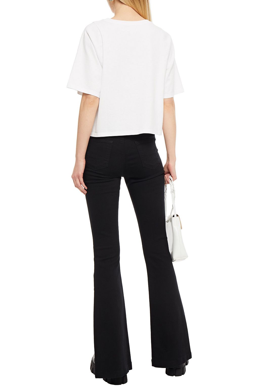 J BRAND Cropped cotton-jersey T-shirt