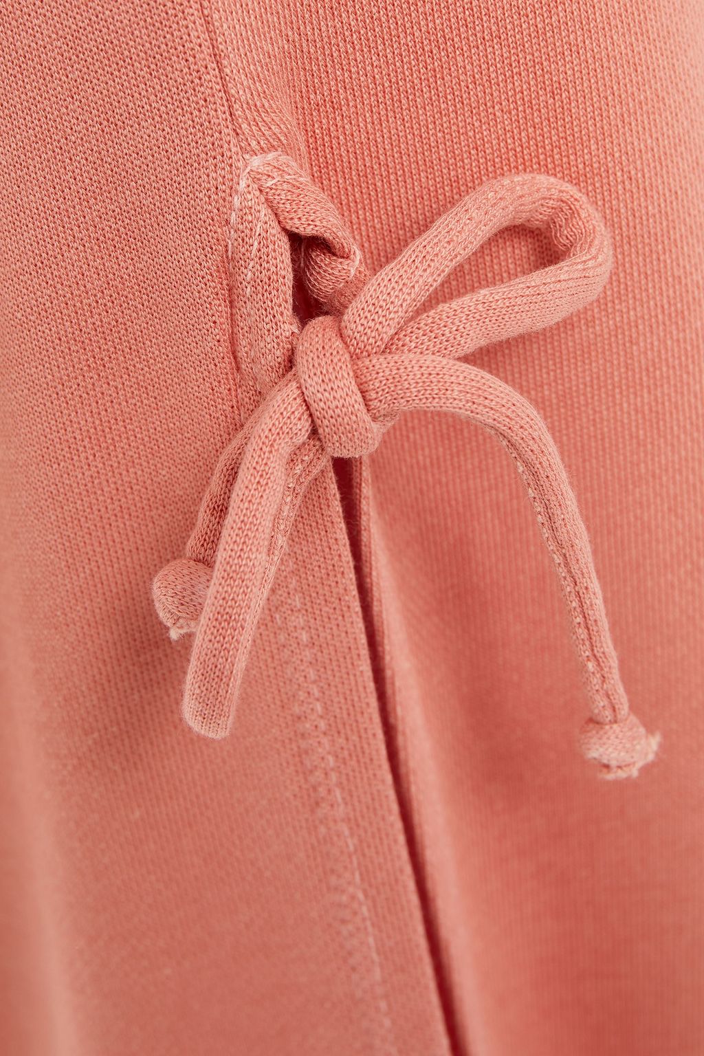 LANSTON Tie-detailed French cotton and Tencel-blend terry track pants