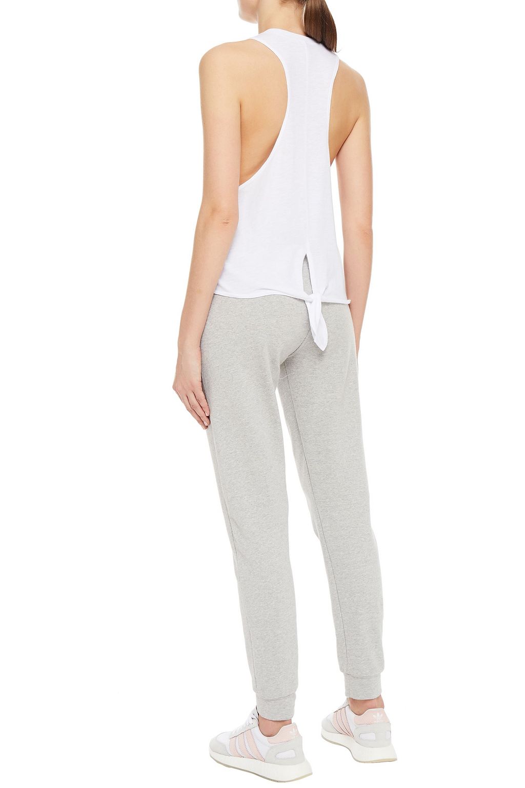 LANSTON Knotted slub cotton and modal-blend jersey tank