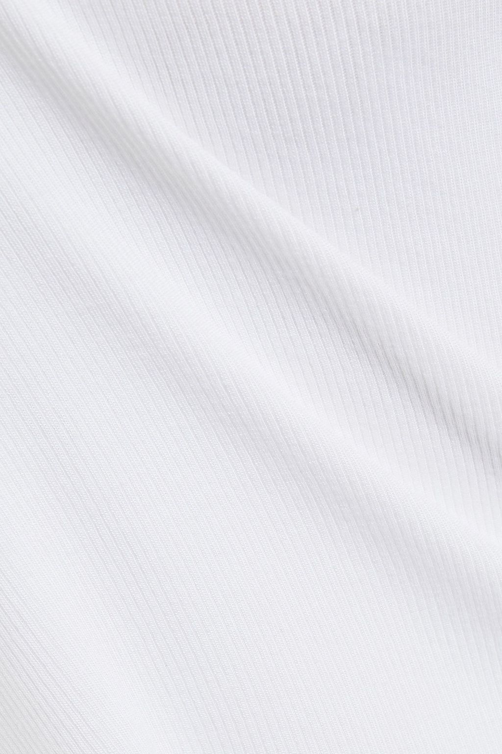 LANSTON Cold-shoulder ribbed Micro Modal-blend jersey top